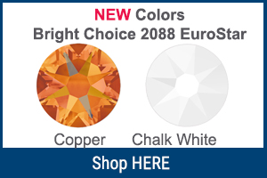 Rhinestone Guy Swarovski Style 2088 EuroStar rhinestones Copper and Chalk White