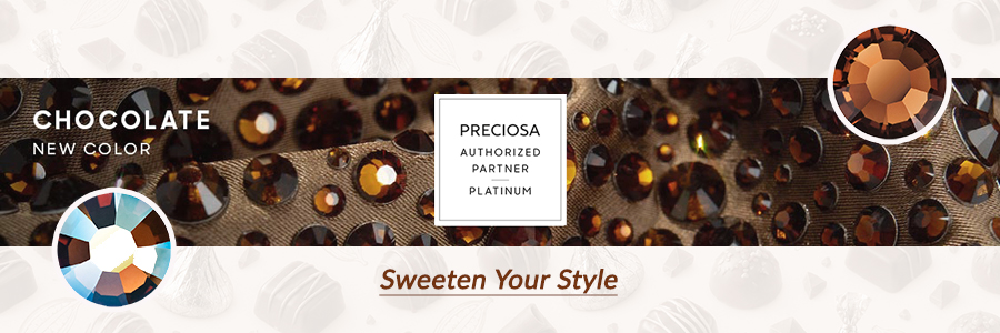Preciosa Chocolate flat back and hot fix rhinestones from Rhinestone Guy, a Preciosa Authorized Partner