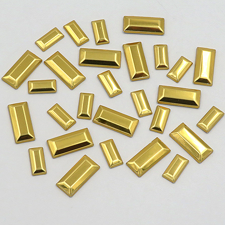 RG <b>Convex II</b> Baguette Nailheads Hot Fix - Gold