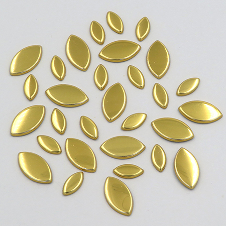 RG <b>Convex II</b> Navette Nailheads Hot Fix - Gold