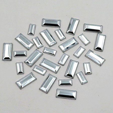 RG <b>Convex II</b> Baguette Nailheads Hot Fix - Silver